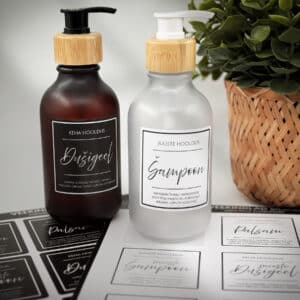 Vannitoapudelite sildid "Atelier"