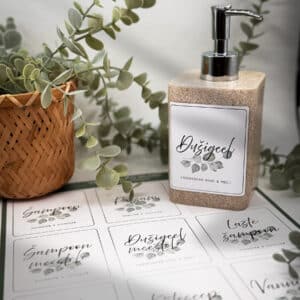 Vannitoapudelite sildid "Eukalüpt"