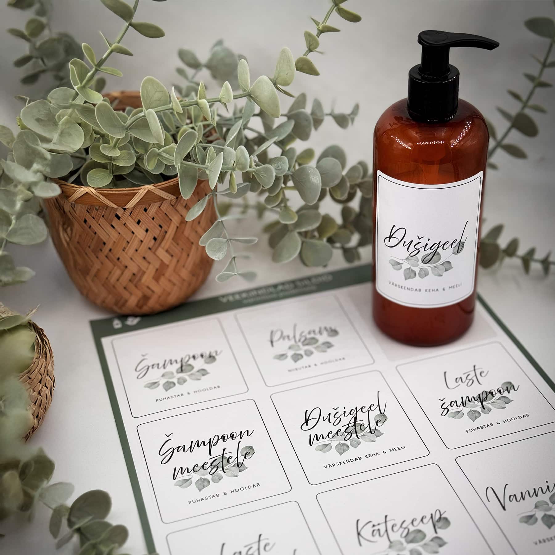 Vannitoapudelite sildid "Eukalüpt" - Image 3