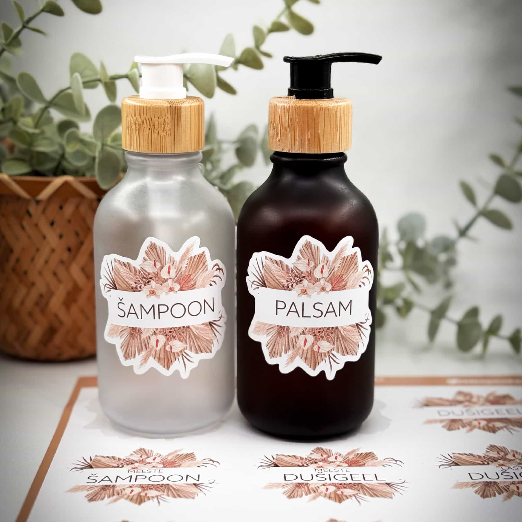 Vannitoapudelite sildid “Terracotta Bloom” - Image 3