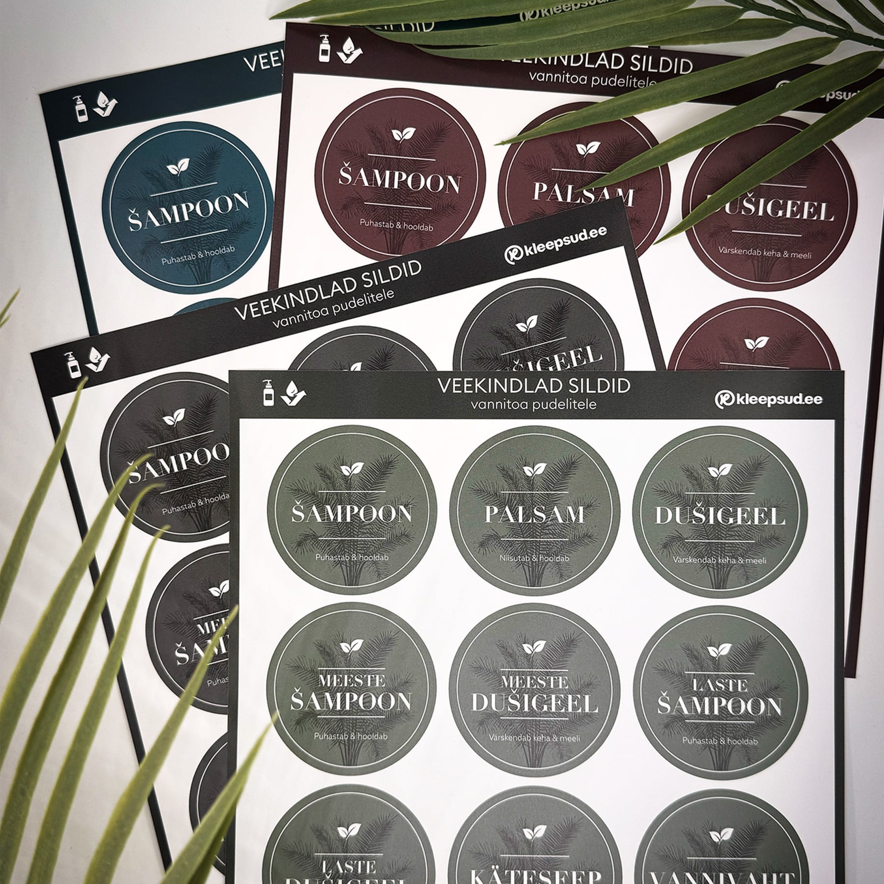 Vannitoapudelite sildid “Botanica” - Image 2